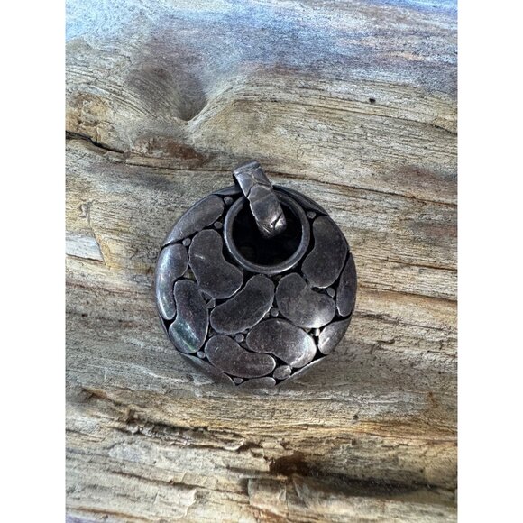 Vintage Sterling Silver Pendant With Pebble Design & 925 Stamping - Picture 3 of 7